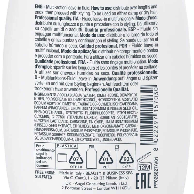 Alfaparf Milano Semi Di Lino Diamond Extraordinary All-In-1 Fluid 125ml - fluide multifonctionnel sans rinçage