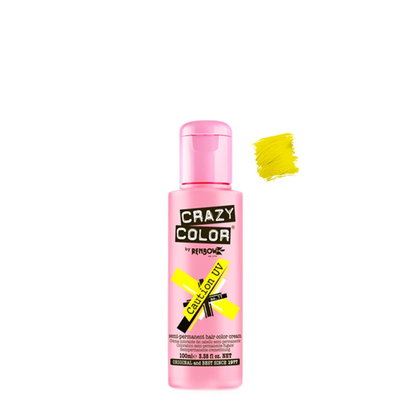 Crazy Go Neon Color Caution UV no 77, 100ml - crème colorante cheveux jaune fluo