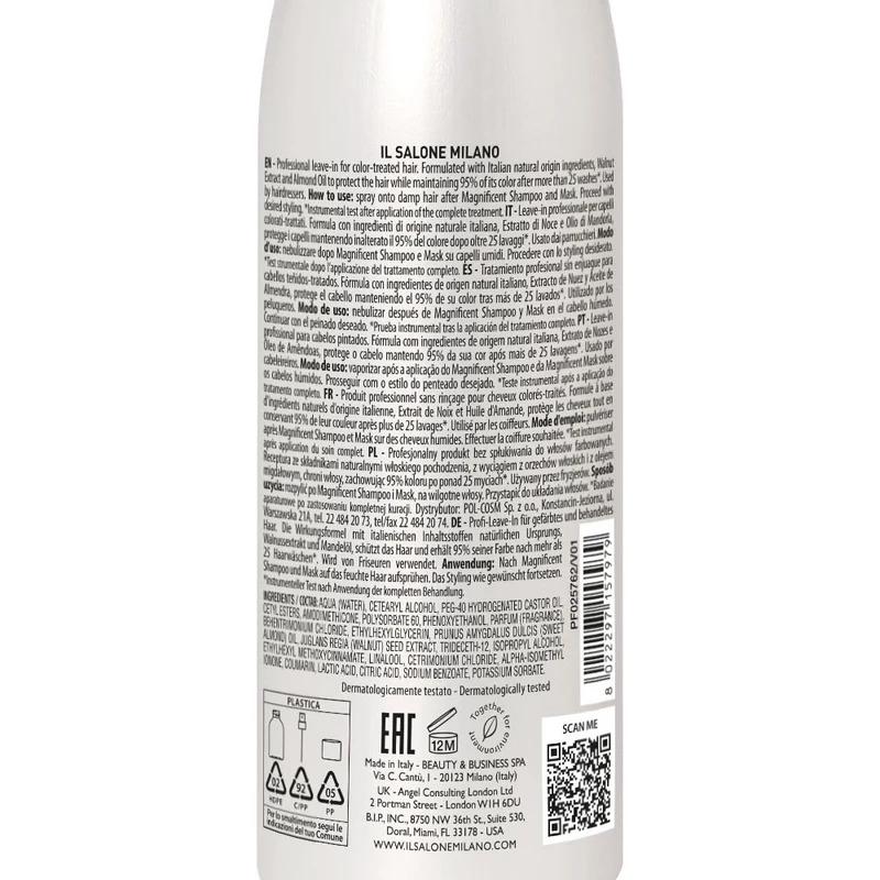 Il Salone Milano Magnificent Leave-In Spray 200ml - spray sans rinçage pour cheveux colorés et traités