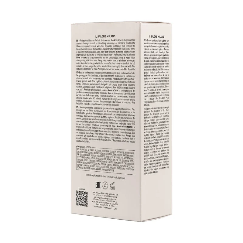 Alfaparf Milano Il Salone Plex Rebuilder Booster 4x15ml - sérum restructurant pour cheveux abîmés