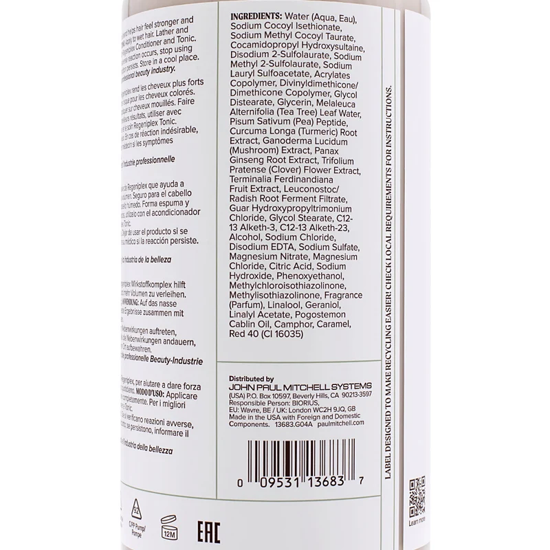 Paul Mitchell Tea Tree Scalp Care Regeniplex Shampoo 1000ml - shampooing volumateur