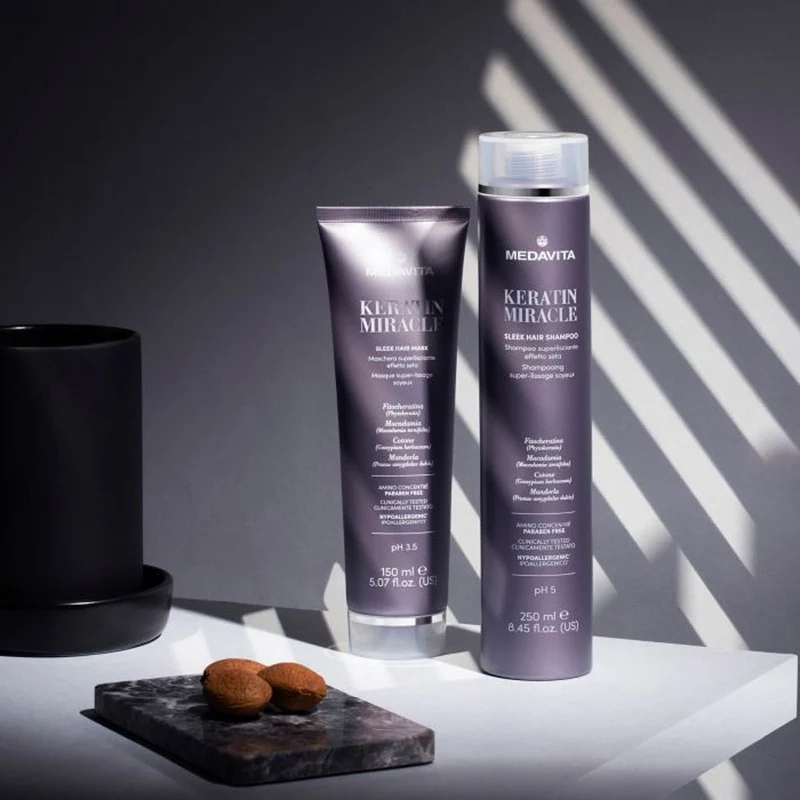 Medavita Lunghezze Keratin Miracle Sleek Hair Shampoo 55ml - shampooing lissant