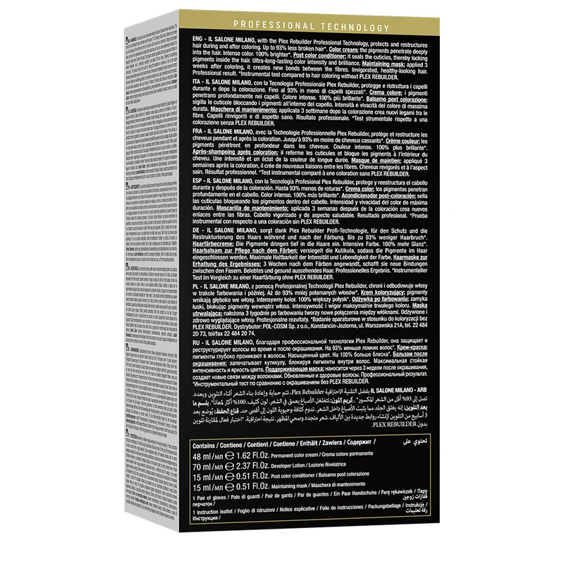 Alfaparf Milano Il Salone Plex Rebuilder Color Kit 6.3 Blond Foncé Doré- coloration permanente en crème
