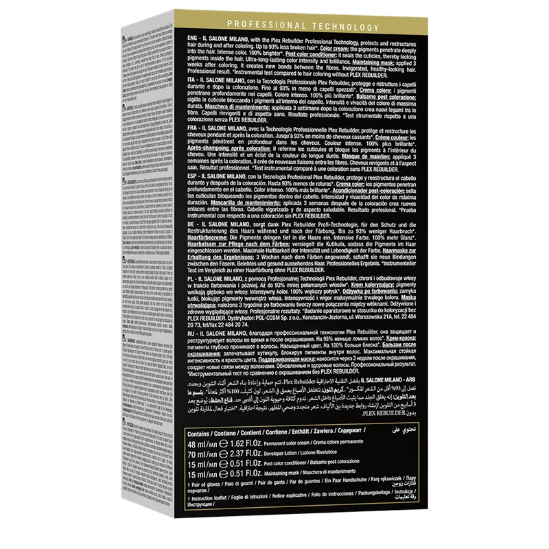 Alfaparf Milano Il Salone Plex Rebuilder Color Kit 6.0 Blond Foncé - coloration permanente en crème