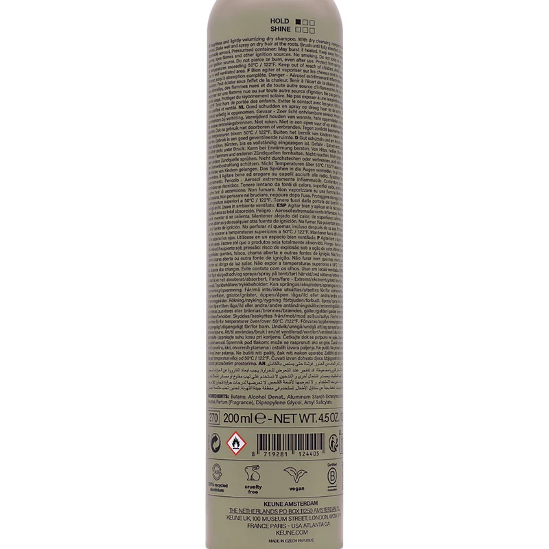 Keune Style Clean Slate Refreshing Dry Shampoo 200ml - shampoing sec