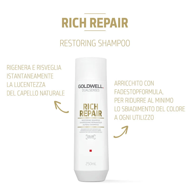 Goldwell Dualsenses Rich Repair Restoring Shampoo 250ml - shampooing pour cheveux secs ou abîmés