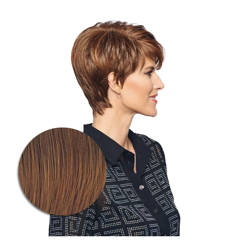 Hairdo Polished Pixie Perruque Marron Rubis Moyen - perruque coupe courte