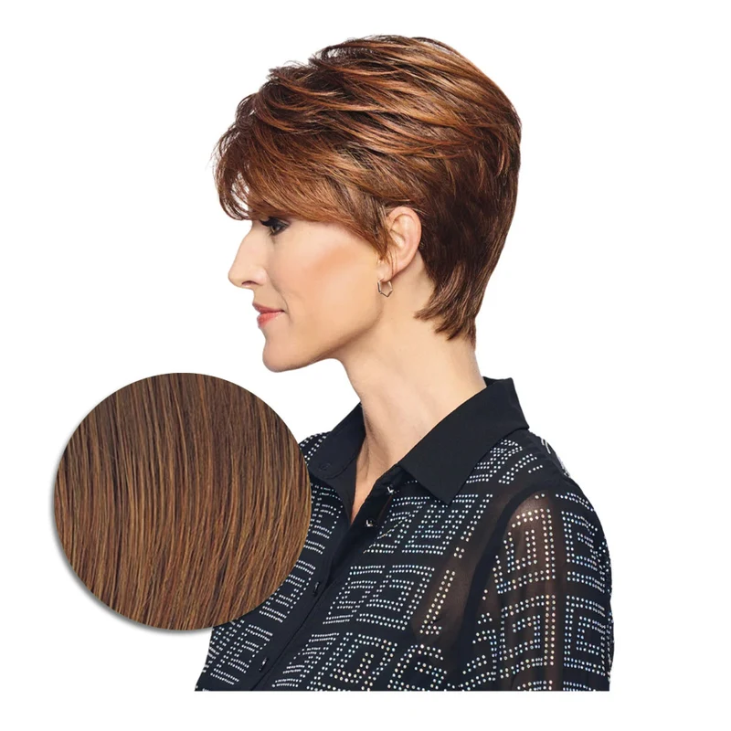 Hairdo Polished Pixie Perruque Marron Rubis Moyen - perruque coupe courte
